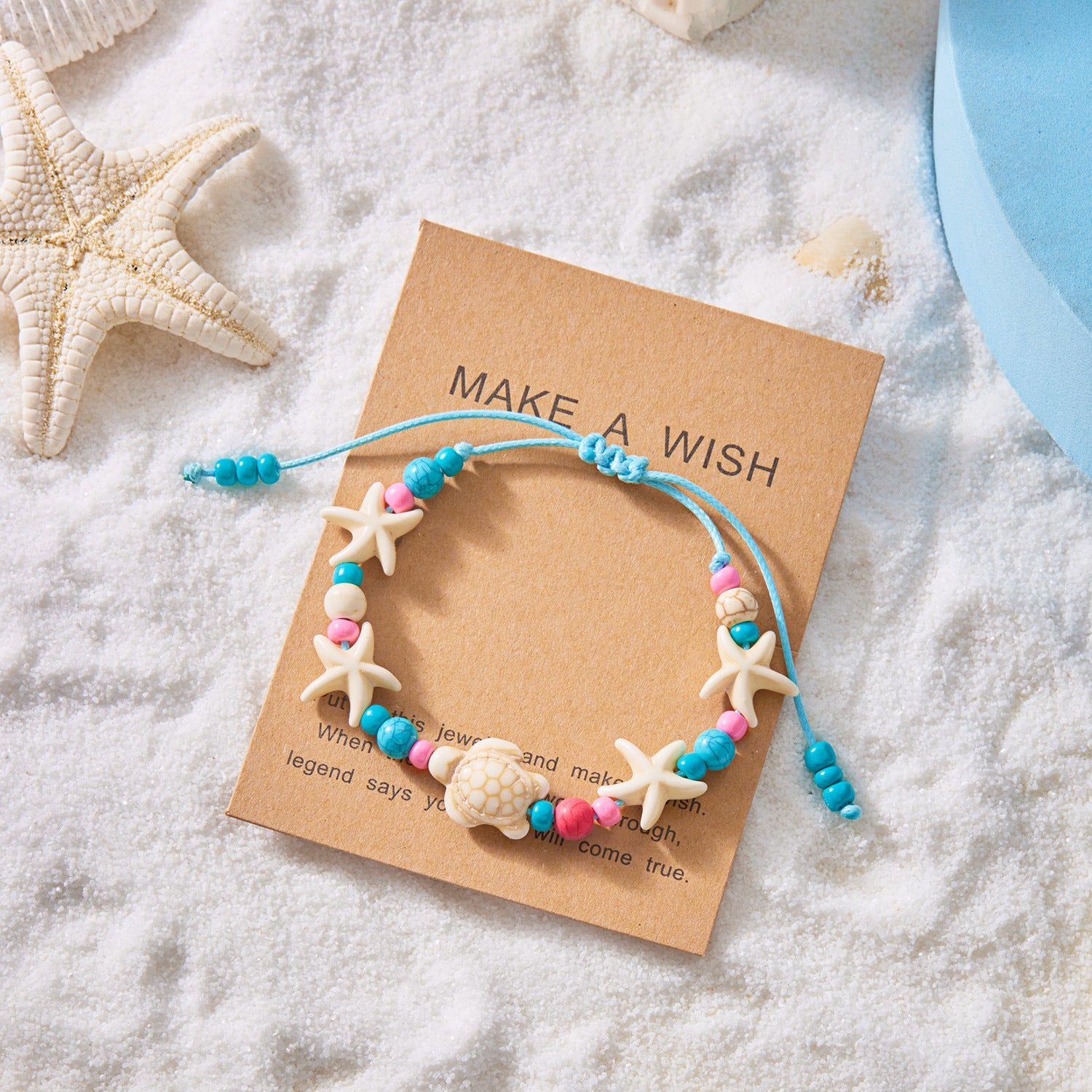 Wholesale Bohemian Shell Starfish Braided Lami Bead Bracelet